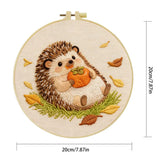 Cute Autumn Hedgehog & Pumpkin Embroidery Kit