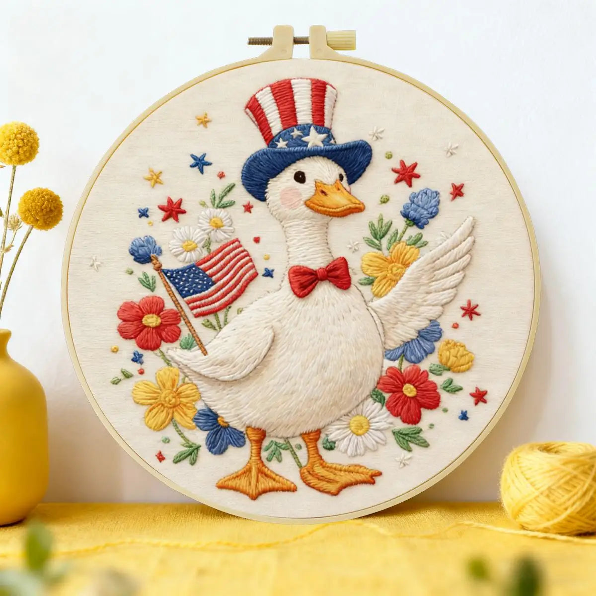 Patriotic Parade Goose Embroidery Kit