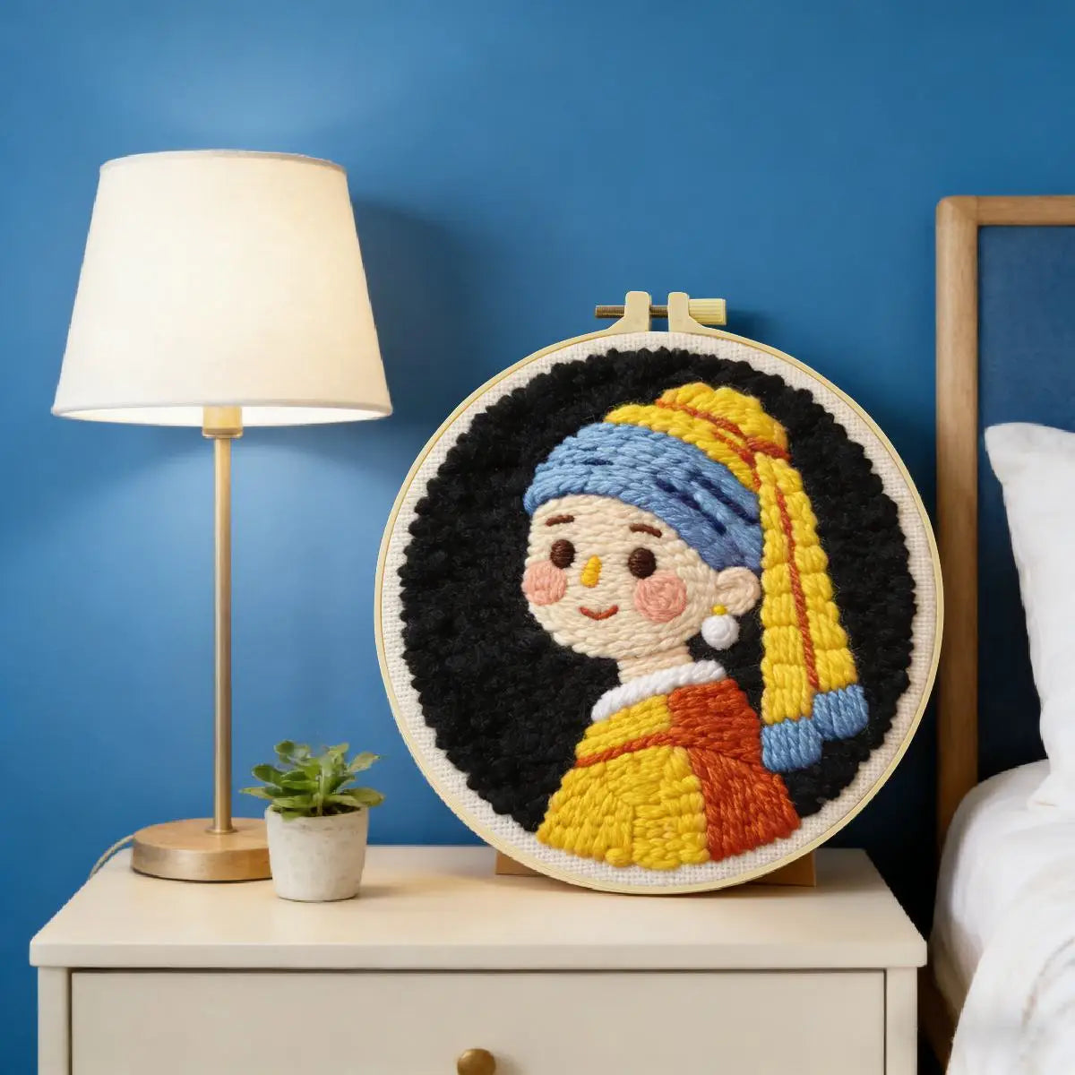 20X20CM/7.87inch Girl punch needle embroidery set kit Stitch Embroidery Knitted embroidery DIY handmade gift Craft Painting
