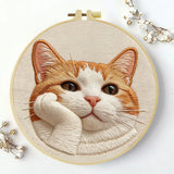 Dreamy Ginger Cat Embroidery Kit