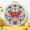 Colorful Folk Moth & Floral Embroidery Kit