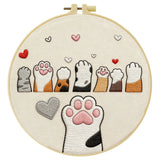 Cute Cat Paws Embroidery Kit