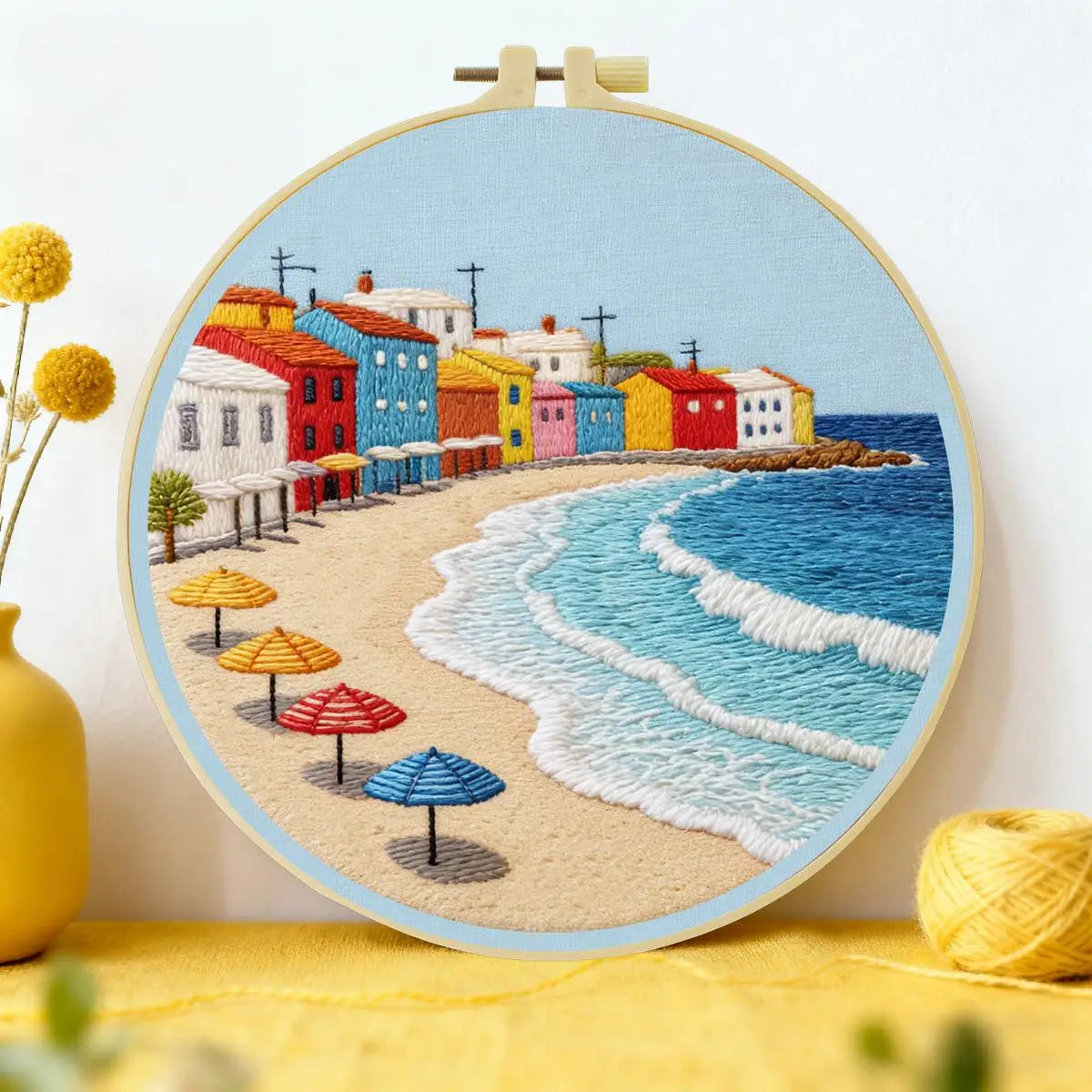 Seaside Village Embroidery Kit