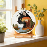 Black Cat Sunset Embroidery Kit