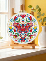 Colorful Folk Moth & Floral Embroidery Kit