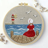 Seaside Lighthouse Daydream Embroidery Kit 🌊⚓❤️