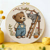 Bear & Kitten Friends Embroidery Kit – Whimsical Woodland DIY Hand Embroidery Set 🧸🐱🌿