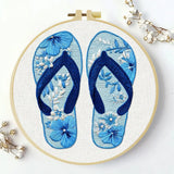 Coastal Blue Flip-Flops Embroidery Kit 🌊🩴