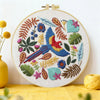 Tropical Macaw Embroidery Kit – Colorful Parrot DIY Hand Embroidery Hoop Art Set
