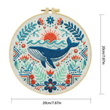 Folk Art Whale & Ocean Floral Embroidery Kit