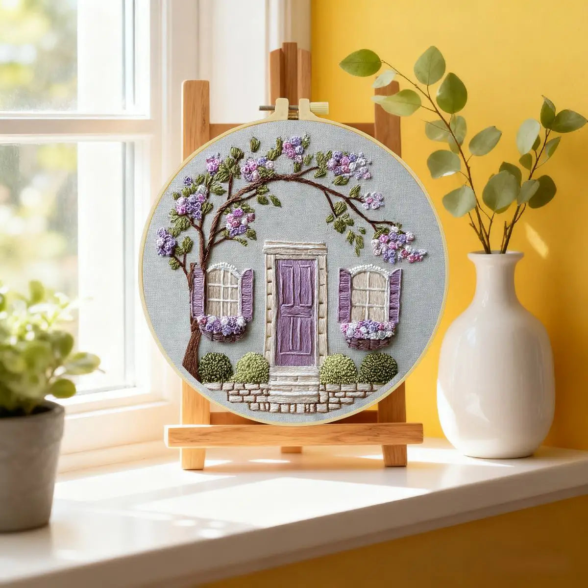 Lavender Cottage Embroidery Kit