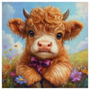 Cute Highland Cow Cross Stitch Kit 🐮🌸💜✨