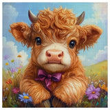 Cute Highland Cow Cross Stitch Kit 🐮🌸💜✨