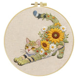 Sunflower Cat Embroidery Kit