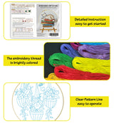 Floral Ghosts & Skeleton Embroidery Kit – 3 Designs