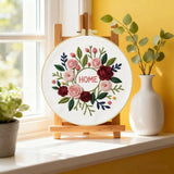 Home Sweet Home Floral Wreath Embroidery Kit