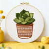 Green Succulent Plant Embroidery Kit