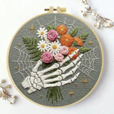 Floral Skeleton Hand Embroidery Kit