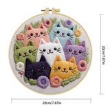 1pc 20X20CM/7.87inch Cute cat Embroidery Starter Kit DIY kit Craft Painting Sewing Art Needle Art