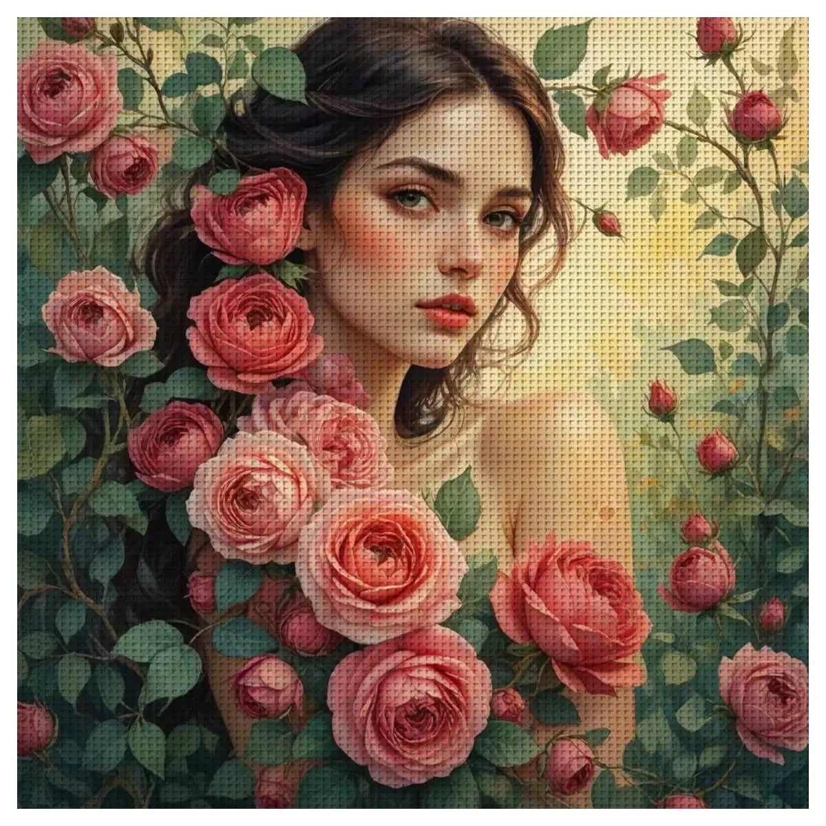 Rose Garden Beauty Cross Stitch Kit 🌹👩🏻‍🦰✨