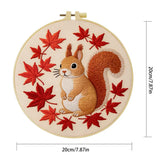 Autumn Squirrel Embroidery Kit – Cute Woodland Maple Leaf Design