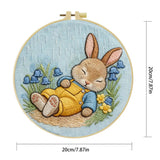 Sleeping Bunny Embroidery Kit – Cozy Rainy Day Rabbit DIY Hand Embroidery Set 🐰🌧️💛