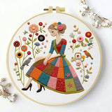 Patchwork Dress Girl Embroidery Kit