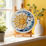 Sun & Moon Embroidery Kit – Celestial Harmony DIY Hand Embroidery Hoop Art Set