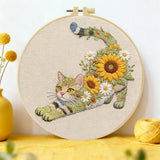 Sunflower Cat Embroidery Kit