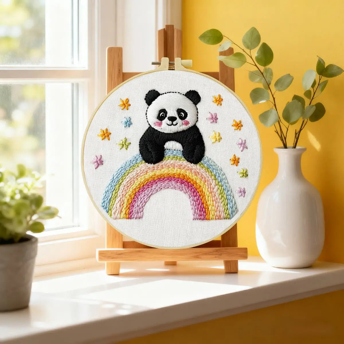 Rainbow Panda Embroidery Kit