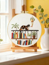Book Nook Cat Embroidery Kit