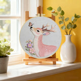 Pink Deer & Butterfly Embroidery Kit