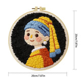 20X20CM/7.87inch Girl punch needle embroidery set kit Stitch Embroidery Knitted embroidery DIY handmade gift Craft Painting