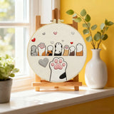 Cute Cat Paws Embroidery Kit