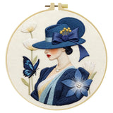 Elegant Lady in Blue Embroidery Kit