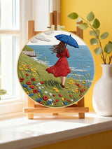 Seaside Breeze Embroidery Kit 🌊☂️🌼