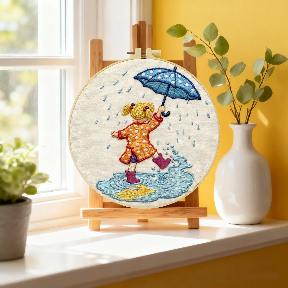 Rainy Day Puddle Jumper Embroidery Kit ☔💛