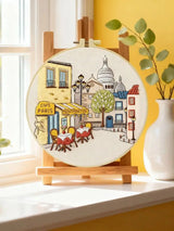 Montmartre Café Embroidery Kit – Paris Street DIY Hand Embroidery Hoop Art Set