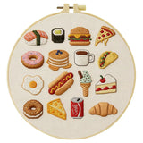 Food Lover Embroidery Kit – Cute Snacks & Treats DIY Hand Embroidery Hoop Art Set
