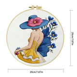 Blue Hat Lady Embroidery Kit