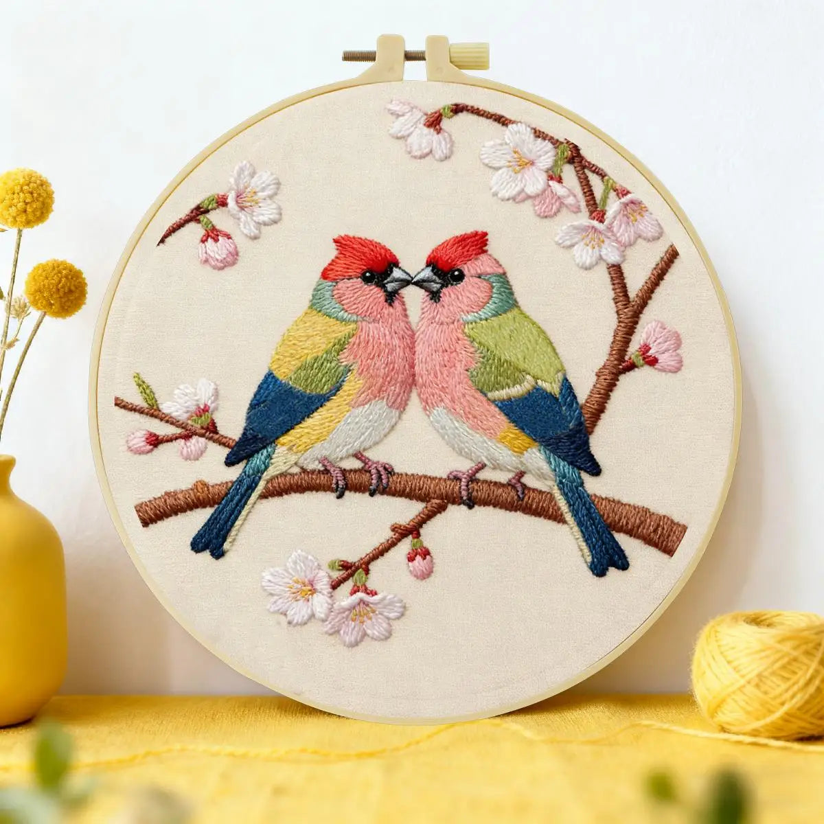 Lovebirds Blossom Embroidery Kit