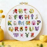 Floral Alphabet Embroidery Sampler Kit