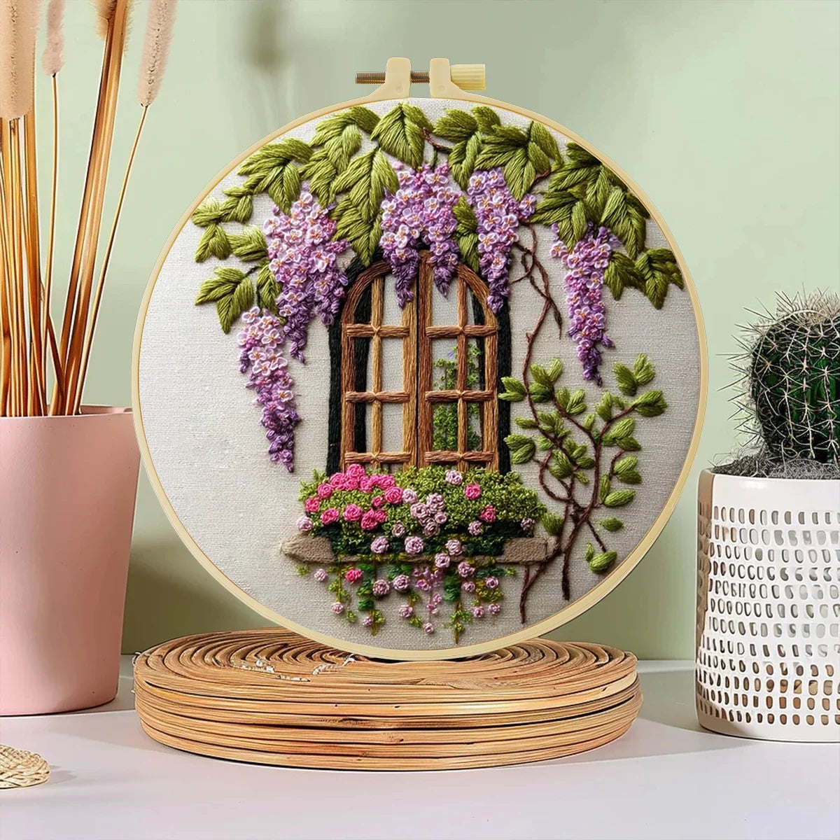 Windows & Flowers Hand Embroidery Kit