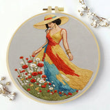 Summer Meadow Lady Embroidery Kit