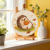 Cute Autumn Hedgehog & Pumpkin Embroidery Kit