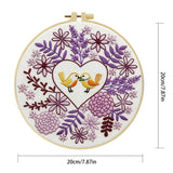 Lovebirds Heart Embroidery Kit – Romantic Floral DIY Hand Embroidery Hoop Art Set