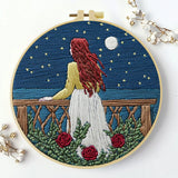 Lavender Field Embroidery DIY Kit – Beginner Floral Stitching Kit with Hoop & Pattern