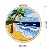 20X20CM/7.87inch Beach punch needle embroidery set kit Stitch Embroidery Knitted embroidery DIY handmade gift Needle Art