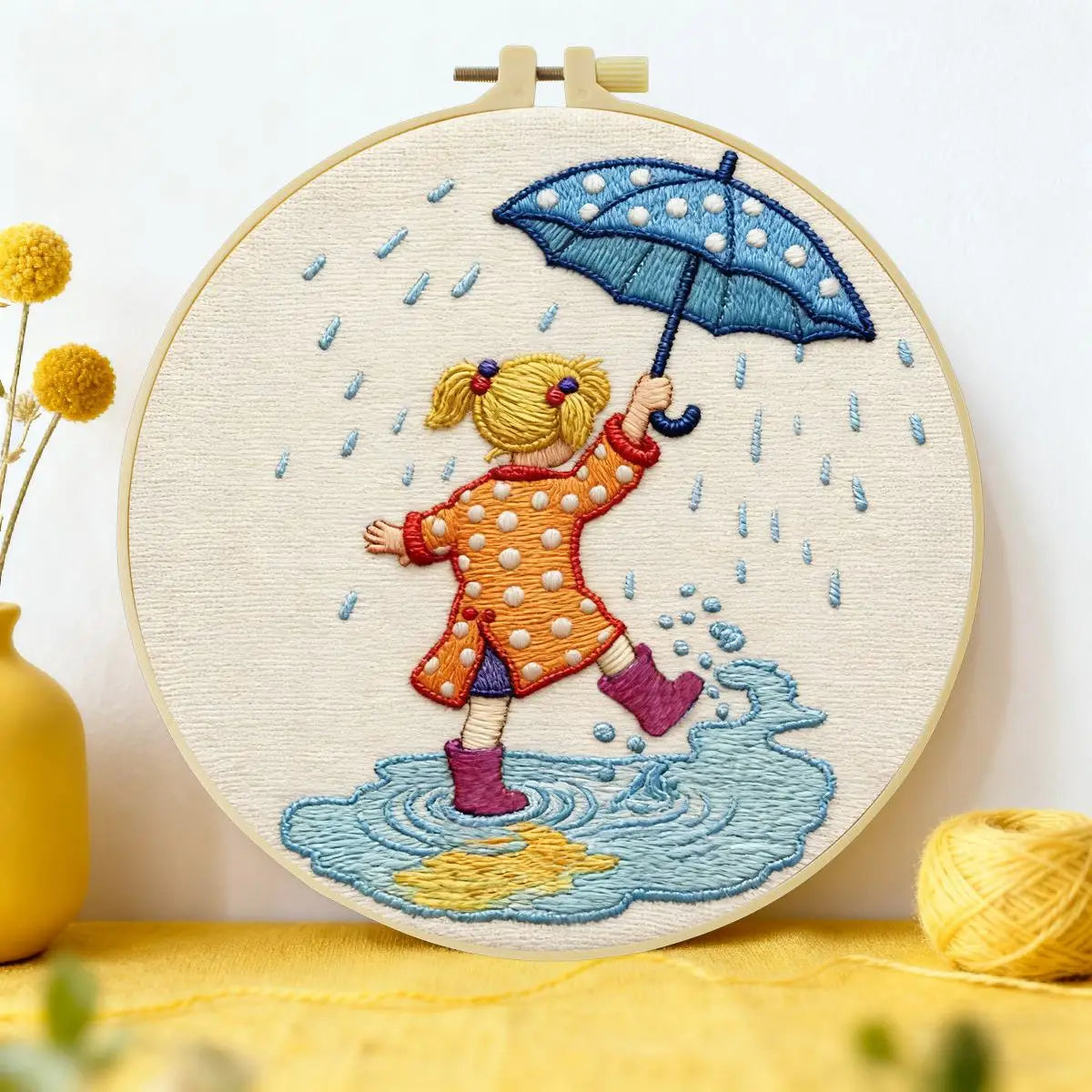 Rainy Day Puddle Jumper Embroidery Kit ☔💛