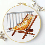 Lazy Summer Cat Embroidery Kit